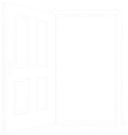 Faded background image of a door
